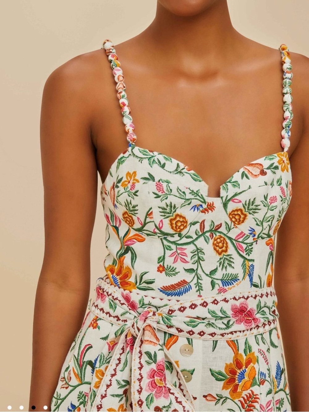 Farm Rio Off-White Delicate Forest Romper - Picture 3 of 4